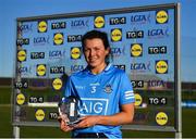 5 March 2022; Leah Caffrey of Dublin with her player of the match award after the Lidl Ladies Football National League Division 1 match between Meath and Dublin at Páirc Táilteann in Navan, Meath. Photo by David Fitzgerald/Sportsfile