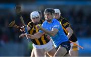 5 March 2022; Danny Sutcliffe of Dublin in action against Mikey Carey of Kilkenny during the Allianz Hurling League Division 1 Group B match between Dublin and Kilkenny at Parnell Park in Dublin. Photo by Stephen McCarthy/Sportsfile