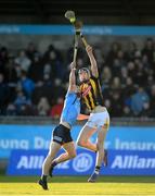 5 March 2022; David Blanchfield of Kilkenny in action against Rian McBride of Dublin during the Allianz Hurling League Division 1 Group B match between Dublin and Kilkenny at Parnell Park in Dublin. Photo by Stephen McCarthy/Sportsfile