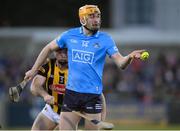 5 March 2022; Ronan Hayes of Dublin in action against Mikey Carey of Kilkenny during the Allianz Hurling League Division 1 Group B match between Dublin and Kilkenny at Parnell Park in Dublin. Photo by Stephen McCarthy/Sportsfile