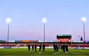 5 March 2022; Dundalk players inspect the pitch before the SSE Airtricity League Premier Division match between Sligo Rovers and Dundalk at The Showgrounds in Sligo. Photo by Ben McShane/Sportsfile