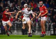 5 March 2022; Jack Hastings of Galway in action against Tim O’Mahony of Cork during the Allianz Hurling League Division 1 Group A match between Cork and Galway at Páirc Uí Chaoimh in Cork. Photo by Eóin Noonan/Sportsfile