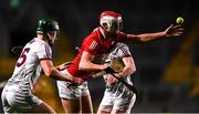 5 March 2022; Daire O’Leary of Cork concedes a free for a foul hand pass while under pressure from Gavin Lee of Galway during the Allianz Hurling League Division 1 Group A match between Cork and Galway at Páirc Uí Chaoimh in Cork. Photo by Eóin Noonan/Sportsfile