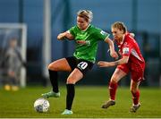 5 March 2022; Erin McLaughlin of Peamount United in action against Amy Hyndman of Sligo Rovers during the SSE Airtricity Women's National League match between Peamount United and Sligo Rovers at PRL Park in Greenogue, Dublin. Photo by Sam Barnes/Sportsfile