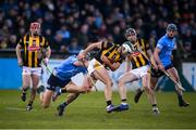 5 March 2022; Paddy Deegan of Kilkenny in action against Chris Crummey of Dublin during the Allianz Hurling League Division 1 Group B match between Dublin and Kilkenny at Parnell Park in Dublin. Photo by Stephen McCarthy/Sportsfile