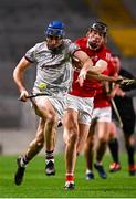 5 March 2022; Conor Cooney of Galway in action against Robert Downey of Cork during the Allianz Hurling League Division 1 Group A match between Cork and Galway at Páirc Uí Chaoimh in Cork. Photo by Eóin Noonan/Sportsfile