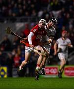 5 March 2022; Shane Barrett of Cork in action against Padraic Mannion of Galway during the Allianz Hurling League Division 1 Group A match between Cork and Galway at Páirc Uí Chaoimh in Cork. Photo by Eóin Noonan/Sportsfile