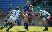 5 March 2022; Thomas Clarkson of Leinster is tackled by Nahuel Tetaz and Nicola Piantella of Benetton during the United Rugby Championship match between Benetton and Leinster at Stadio di Monigo in Treviso, Italy. Photo by Harry Murphy/Sportsfile