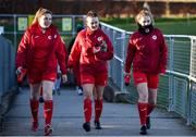 5 March 2022; Sligo players make their way to the pitch before the SSE Airtricity Women's National League match between Peamount United and Sligo Rovers at PRL Park in Greenogue, Dublin. Photo by Sam Barnes/Sportsfile