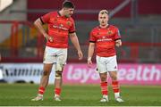 5 March 2022; Dan Goggin, left, and Craig Casey of Munster during the United Rugby Championship match between Munster and Dragons at Thomond Park in Limerick. Photo by Seb Daly/Sportsfile
