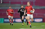 5 March 2022; Mike Haley of Munster makes a break during the United Rugby Championship match between Munster and Dragons at Thomond Park in Limerick. Photo by Seb Daly/Sportsfile