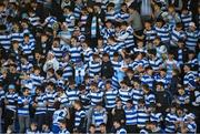6 March 2022; Blackrock College supporters celebrate during the Bank of Ireland Leinster Schools Senior Cup 2nd Round match between Blackrock College and Terenure College at Energia Park in Dublin. Photo by Daire Brennan/Sportsfile