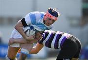 6 March 2022; Tom Brigg of Blackrock College in action against Peter McNamara of Terenure College during the Bank of Ireland Leinster Schools Senior Cup 2nd Round match between Blackrock College and Terenure College at Energia Park in Dublin. Photo by Daire Brennan/Sportsfile