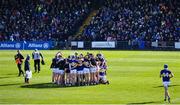 6 March 2022; Tipperary captain John McGrath joins his teammates in the huddle before the Allianz Hurling League Division 1 Group B match between Waterford and Tipperary at Walsh Park in Waterford. Photo by Eóin Noonan/Sportsfile