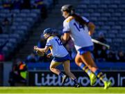 6 March 2022; Mairéad Daly of St Rynagh's celebrates scoring her side's second goal during the 2021 AIB All-Ireland Intermediate Camogie Club Championship Final match between Salthill Knocknacarra, Galway, and St Rynagh's, Offaly, at Croke Park in Dublin. Photo by Piaras Ó Mídheach/Sportsfile