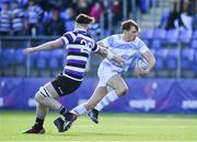 6 March 2022; Zach Quirke of Blackrock College in action against Matthew Somerville of Terenure College during the Bank of Ireland Leinster Schools Senior Cup 2nd Round match between Blackrock College and Terenure College at Energia Park in Dublin. Photo by Daire Brennan/Sportsfile