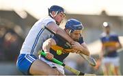 6 March 2022; John McGrath of Tipperary in action against Conor Prunty of Waterford during the Allianz Hurling League Division 1 Group B match between Waterford and Tipperary at Walsh Park in Waterford. Photo by Eóin Noonan/Sportsfile