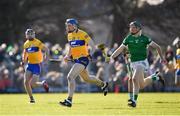 6 March 2022; David Fitzgerald of Clare in action against William O’Donoghue of Limerick during the Allianz Hurling League Division 1 Group A match between Clare and Limerick at Cusack Park in Ennis, Clare. Photo by Ray McManus/Sportsfile