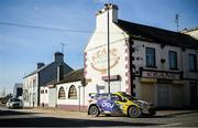 6 March 2022; Josh Moffett and Keith Moriarty in their Hyundai i20 R5, right, pass through Cloonfad, Roscommon, in the Mayo Stages Rally Round 1 of the National Rally Championship in Claremorris, Mayo. Photo by Philip Fitzpatrick/Sportsfile