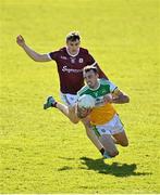 6 March 2022; Colm Doyle of Offaly in action against Shane Walsh of Galway during the Allianz Football League Division 2 match between Galway and Offaly at Pearse Stadium in Galway. Photo by Seb Daly/Sportsfile