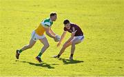 6 March 2022; Jordan Hayes of Offaly in action against John Daly of Galway during the Allianz Football League Division 2 match between Galway and Offaly at Pearse Stadium in Galway. Photo by Seb Daly/Sportsfile