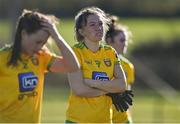 6 March 2022; Donegal players including Tara Hegarty, centre, dejected after their defeat in the Lidl Ladies Football National League Division Division 1A, Round 3 match between Mayo and Donegal at Connacht GAA Centre of Excellence in Bekan, Mayo. Photo by Sam Barnes/Sportsfile