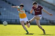 6 March 2022; John Daly of Galway in action against Bill Carroll of Offaly during the Allianz Football League Division 2 match between Galway and Offaly at Pearse Stadium in Galway. Photo by Seb Daly/Sportsfile