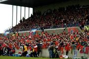 10 April 2004; Munster supporters cheer on their side against Stade Francais. Heineken European Cup 2003-2004, Quarter Final, Munster v Stade Francais, Thomond Park, Limerick. Picture credit; Brendan Moran / SPORTSFILE *EDI*