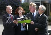 21 April 2004; At the launch of the new Irish Anti Doping Rules that will come into effect on June 1st 2004, are, from left, Pat O'Neill, Chairman, Irish Sports Council, Dr. Una May, Project Manager of the Anti Doping Unit of the Irish Sports Council, John O'Donoghue, TD, Minister for Arts, Sport and Tourism and John Treacy, Chief Executive, Irish Sports Council. Picture credit; Brendan Moran / SPORTSFILE *EDI*