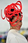 1 August 2013; Layla Flaherty, from Galway City, enjoying Ladies Day at the Galway Racing Festival, Ballybrit, Co. Galway. Picture credit: Barry Cregg / SPORTSFILE