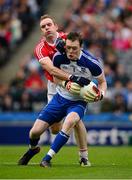 3 August 2013; Rory Beggan, Monaghan, is tackled by Aidan Cassidy, Tyrone. GAA Football All-Ireland Senior Championship, Quarter-Final, Monaghan v Tyrone, Croke Park, Dublin. Picture credit: Ray McManus / SPORTSFILE