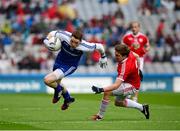 3 August 2013; Conor McManus, Monaghan, in action against Dermot Carlin, Tyrone. GAA Football All-Ireland Senior Championship, Quarter-Final, Monaghan v Tyrone, Croke Park, Dublin. Picture credit: Ray McManus / SPORTSFILE