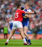 3 August 2013; Colin Walsh, Monaghan, is tackled by Darren McCurry, Tyrone. GAA Football All-Ireland Senior Championship, Quarter-Final, Monaghan v Tyrone, Croke Park, Dublin. Picture credit: Ray McManus / SPORTSFILE