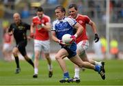 3 August 2013; Dessie Mone, Monaghan, in action against Conor Gormley, Tyrone. GAA Football All-Ireland Senior Championship, Quarter-Final, Monaghan v Tyrone, Croke Park, Dublin. Picture credit: Oliver McVeigh / SPORTSFILE