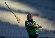 6 March 2022; Orlaith McGrath of Sarsfields looks on after taking a shot, as a Oulart the Ballagh hurl flys past her, during the 2021 AIB All-Ireland Senior Camogie Club Championship Final between Oulart the Ballagh, Wexford, and Sarsfields, Galway, at Croke Park in Dublin.  Photo by Piaras Ó Mídheach/Sportsfile