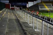 4 March 2022; A general view of the safe standing area in the away terrance before the SSE Airtricity League Premier Division match between Shelbourne and Derry City at Tolka Park in Dublin. Photo by Eóin Noonan/Sportsfile