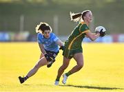 5 March 2022; Aoibhin Cleary of Meath in action against Niamh Collins of Dublin during the Lidl Ladies Football National League Division 1 match between Meath and Dublin at Páirc Táilteann in Navan, Meath. Photo by David Fitzgerald/Sportsfile
