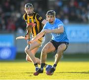 5 March 2022; Danny Sutcliffe of Dublin in action against David Blanchfield of Kilkenny during the Allianz Hurling League Division 1 Group B match between Dublin and Kilkenny at Parnell Park in Dublin. Photo by Stephen McCarthy/Sportsfile