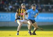 5 March 2022; Danny Sutcliffe of Dublin in action against David Blanchfield of Kilkenny during the Allianz Hurling League Division 1 Group B match between Dublin and Kilkenny at Parnell Park in Dublin. Photo by Stephen McCarthy/Sportsfile