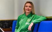 8 March 2022; Republic of Ireland women’s national team player Saoirse Noonan, at the launch of ‘Sky WNT Fund’ to support Women’s National Team players off the pitch. The ‘Sky WNT Fund’ will award a minimum of €25,000 this year, to assist five Women’s National Team players with their academic studies and career development off the pitch. The announcement coincided with Sky’s International Women’s Day event held at The Alex Hotel, Dublin, attended by WNT team manager Vera Pauw, WNT forward Saoirse Noonan and former WNT players Emma Byrne and Paula Gorham. Photo by Brendan Moran/Sportsfile