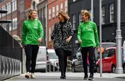 8 March 2022; Chief commercial officer at Sky Ireland Orlaith Ryan, with Republic of Ireland women’s national team manager Vera Pauw, right, and women’s national team player Saoirse Noonan, at the launch of ‘Sky WNT Fund’ to support Women’s National Team players off the pitch. The ‘Sky WNT Fund’ will award a minimum of €25,000 this year, to assist five Women’s National Team players with their academic studies and career development off the pitch. The announcement coincided with Sky’s International Women’s Day event held at The Alex Hotel, Dublin, attended by WNT team manager Vera Pauw, WNT forward Saoirse Noonan and former WNT players Emma Byrne and Paula Gorham. Photo by Brendan Moran/Sportsfile