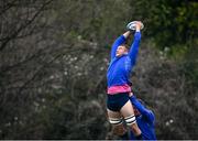 8 March 2022; Ross Molony, left, and Scott Penny during Leinster rugby squad training at UCD in Dublin. Photo by David Fitzgerald/Sportsfile