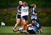 8 March 2022; Lauren Rushe of Ulster University reacts during the Yoplait LGFA Higher Education Football Championships Final match between GMIT Mayo and University of Ulster, Antrim, at DCU Dóchas Éireann Astro Pitch in Dublin. Photo by David Fitzgerald/Sportsfile