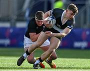 8 March 2022; Paddy Taylor of Newbridge College is tackled by Eoin McDermott of Belvedere College Eoin McDermott of Belvedere College during the Bank of Ireland Leinster Rugby Schools Senior Cup 2nd Round match between Newbridge College and Belvedere College at Energia Park in Dublin. Photo by Sam Barnes/Sportsfile