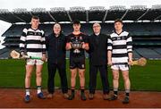 9 March 2022; In attendance at the Masita GAA All-Ireland Post Primary Schools Championships captain's call at Croke Park in Dublin is Joe Fitzpatrick, left, and Conor Cody of St Kieran's College, Kilkenny, Declan Smith of Masita Ireland, Vince Harrington of Ardscoil Ris, Limerick and Chair of the GAA National Post Primary Schools Committee Liam O’Mahony. The Masita GAA All-Ireland Post Primary Schools Croke Cup and the Masita GAA All-Ireland Post Primary Schools Hogan Cup will be played in Croke Park on St Patrick’s Day, 17th March 2022.  Photo by Harry Murphy/Sportsfile