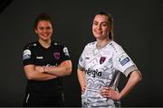 8 March 2022; Ciara Rossiter and Lauren Dwyer poses for a portrait during a Wexford Youths WFC squad portrait session at IT Carlow in Carlow. Photo by Eóin Noonan/Sportsfile