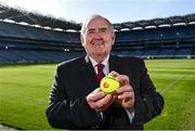 10 March 2022; Today the GAA launched the new GAA Smart Sliotar, which will be used in this years Under 20 hurling championship. The aim of the smart sliotar is to ensure consistency in performance, compliance with specifications, and to ensure it meets ethical standards of manufacture. In attendance at the launch is Chairman of the Sliotar Workgroup Ned Quinn at Croke Park in Dublin. Photo by Sam Barnes/Sportsfile