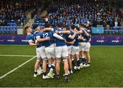 9 March 2022; The St Mary's College huddle ahead of the Bank of Ireland Leinster Rugby Schools Senior Cup 2nd Round match between St Mary's College and Kilkenny College at Energia Park in Dublin. Photo by Daire Brennan/Sportsfile