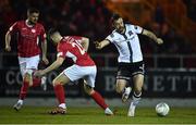 5 March 2022; Robbie Benson of Dundalk and Garry Buckley of Sligo Rovers during the SSE Airtricity League Premier Division match between Sligo Rovers and Dundalk at The Showgrounds in Sligo. Photo by Ben McShane/Sportsfile