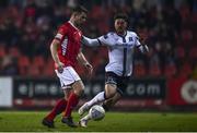 5 March 2022; Karl O'Sullivan of Sligo Rovers and Sam Bone of Dundalk during the SSE Airtricity League Premier Division match between Sligo Rovers and Dundalk at The Showgrounds in Sligo. Photo by Ben McShane/Sportsfile